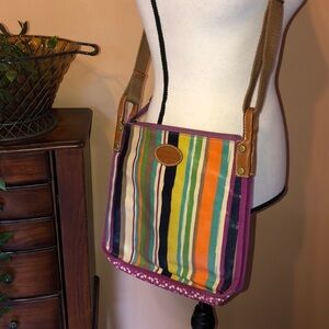 Fossil colorful satchel/cross body bag